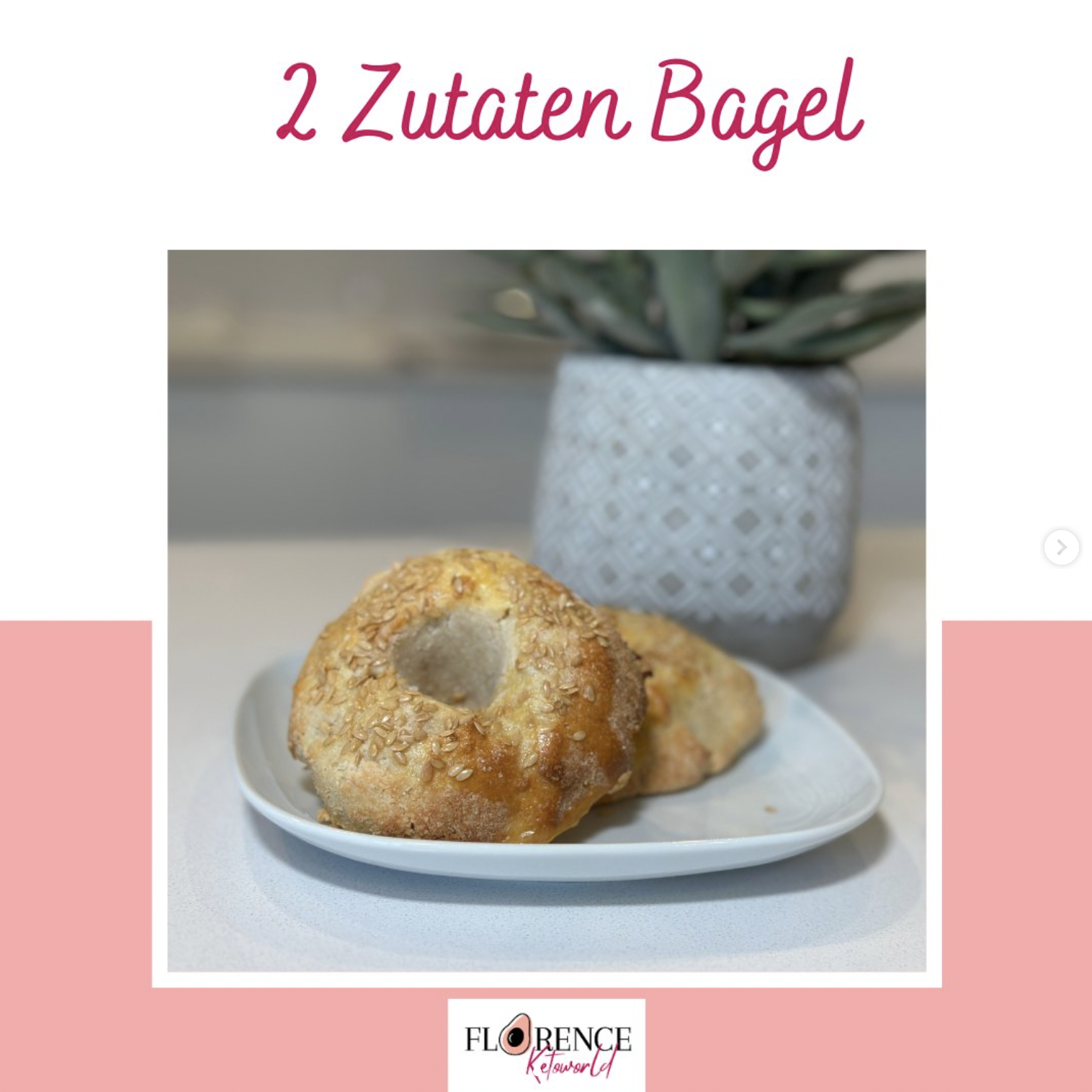 Ketogene Rezepte: Keto Bagel. Dieses Keto Bagel Rezept ist nicht nur im Handumdrehen gemacht, sondern auch unglaublich lecker. Fluffiger Teig innen, knusprig kross aussen.